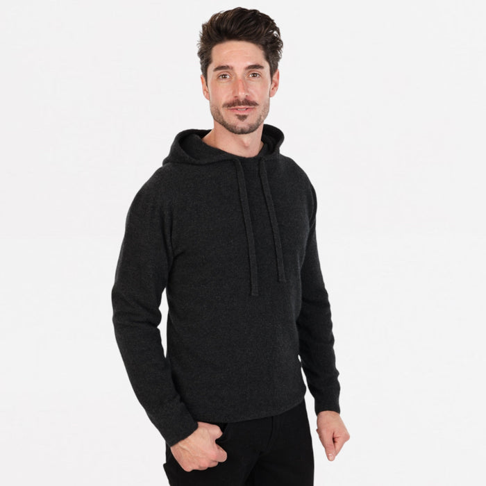 Native World - Men's Merino & Possum Hoodie (NB436) Charcoal