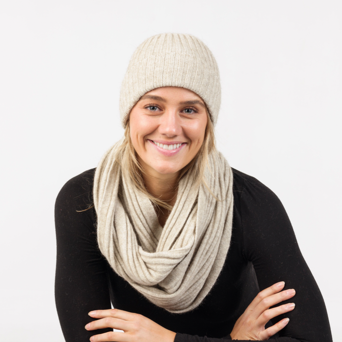 Native World - Merino & Possum Ribbed Beanie (NX480) Natural