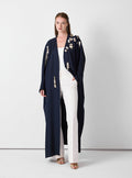 Navy Abaya with Gold Button - Store WF