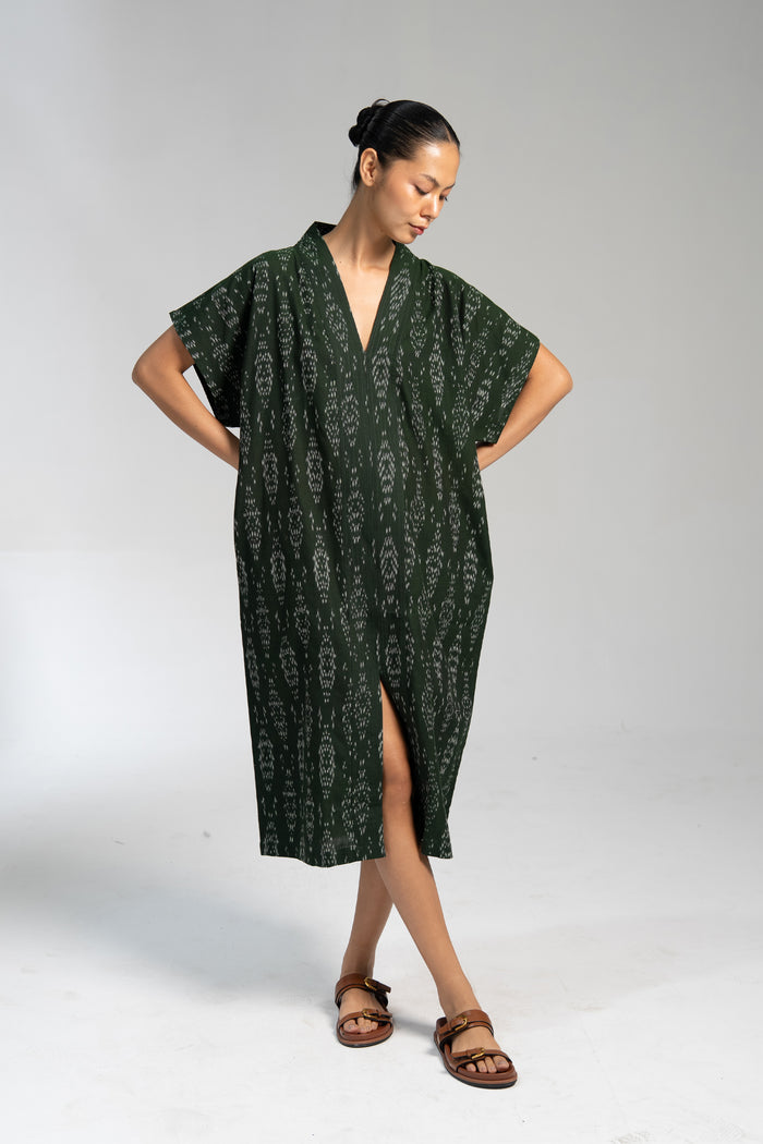 NAYA KAFTAN DRESS | FOREST IKAT