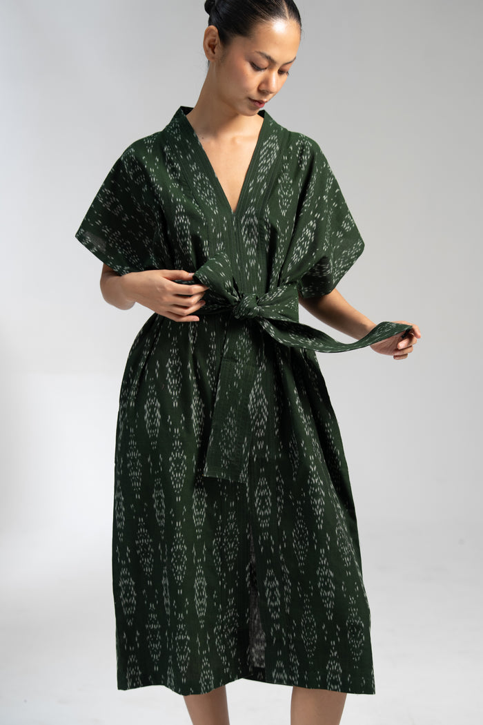 NAYA KAFTAN DRESS | FOREST IKAT
