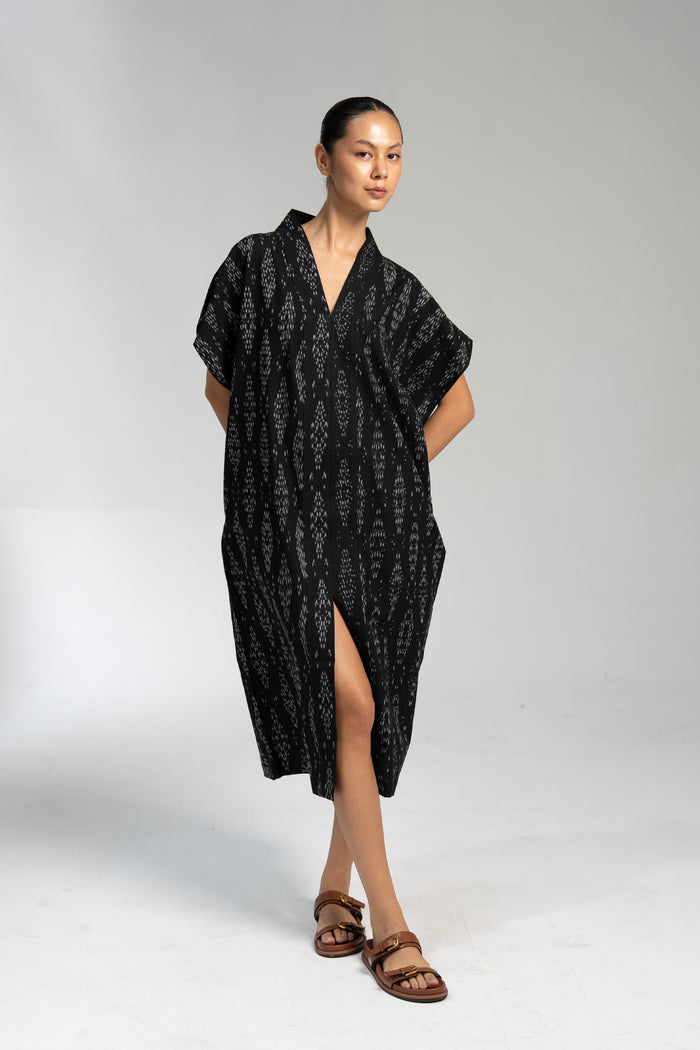 NAYA KAFTAN DRESS | MIDNIGHT IKAT