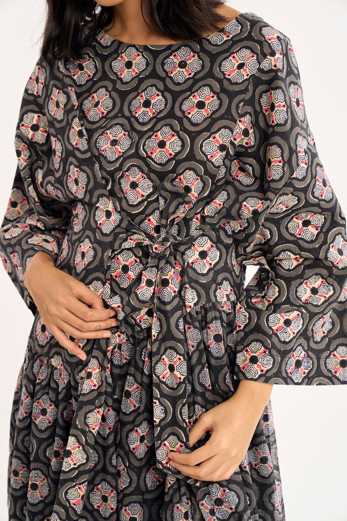 NOA DRESS | CHARCOAL BOTANICA