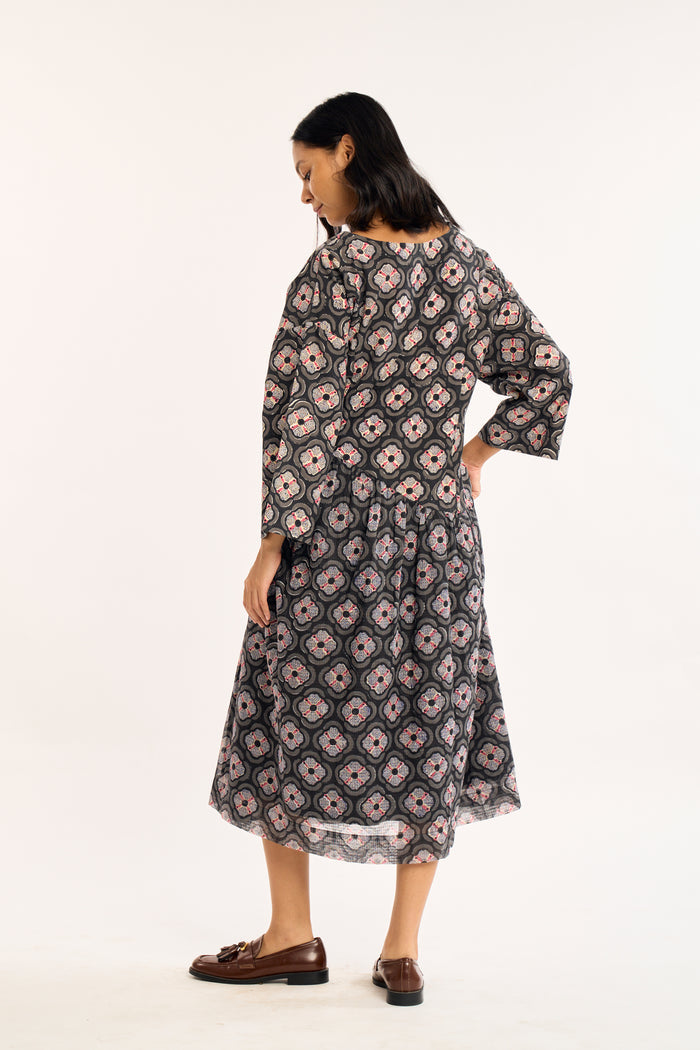 NOA DRESS | CHARCOAL BOTANICA