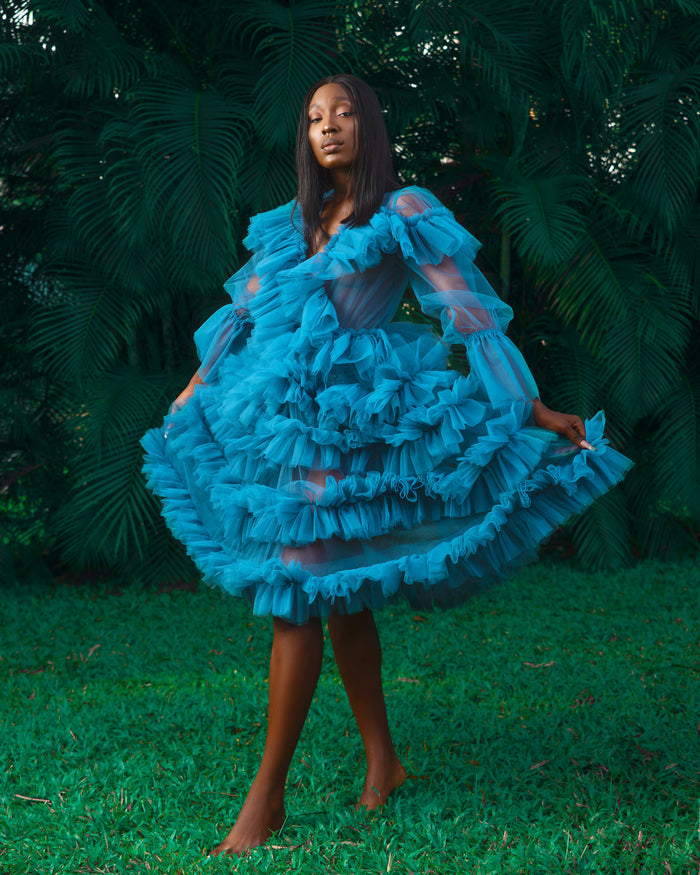 Nubian Queen Knee-Length Tulle Dress - Dimaz
