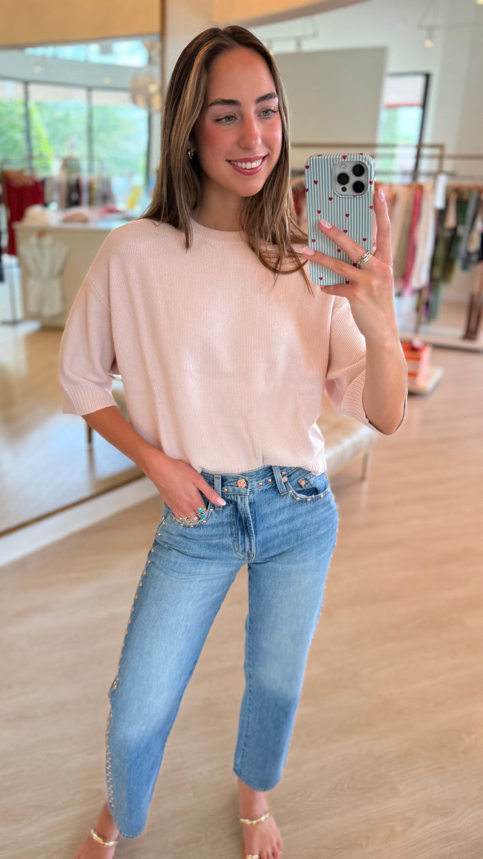 Ongd817 Blush Knit Pullover Top