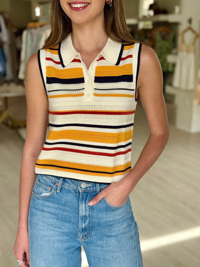 Ongd873 Collared Knit Tank