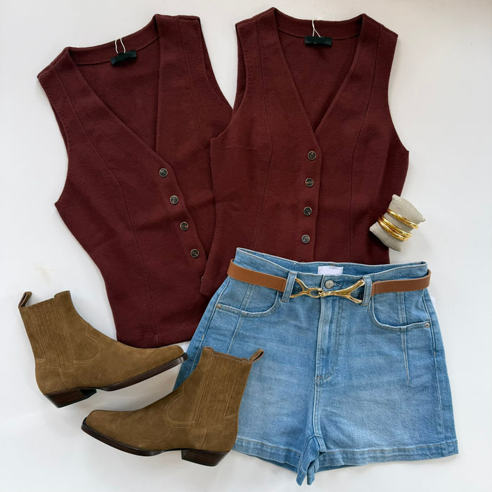 Pad823 Garnet Knit Top