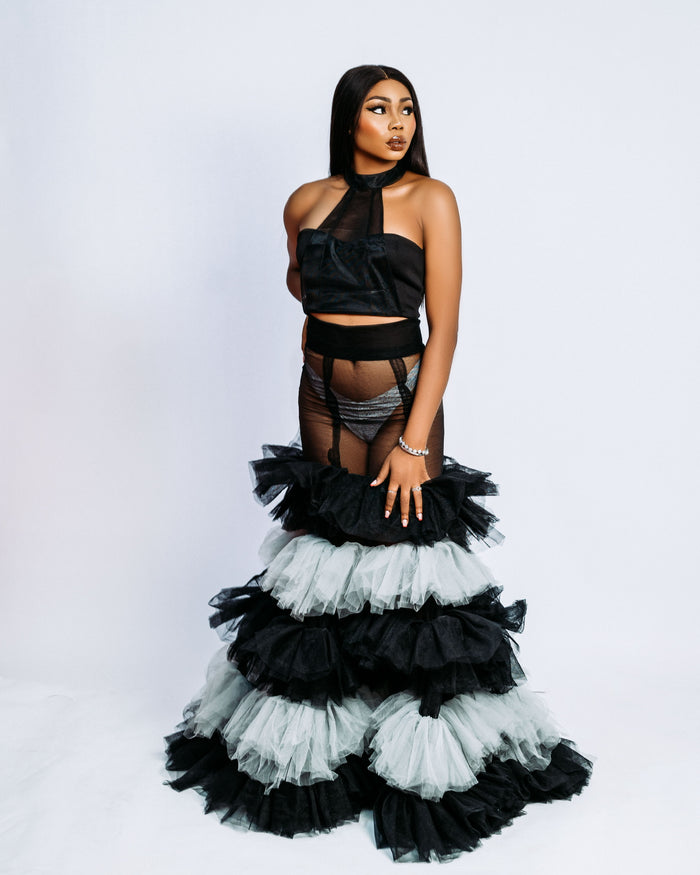 Phoebe Skirt - Knee-Length Layered Tulle Skirt - Dimaz
