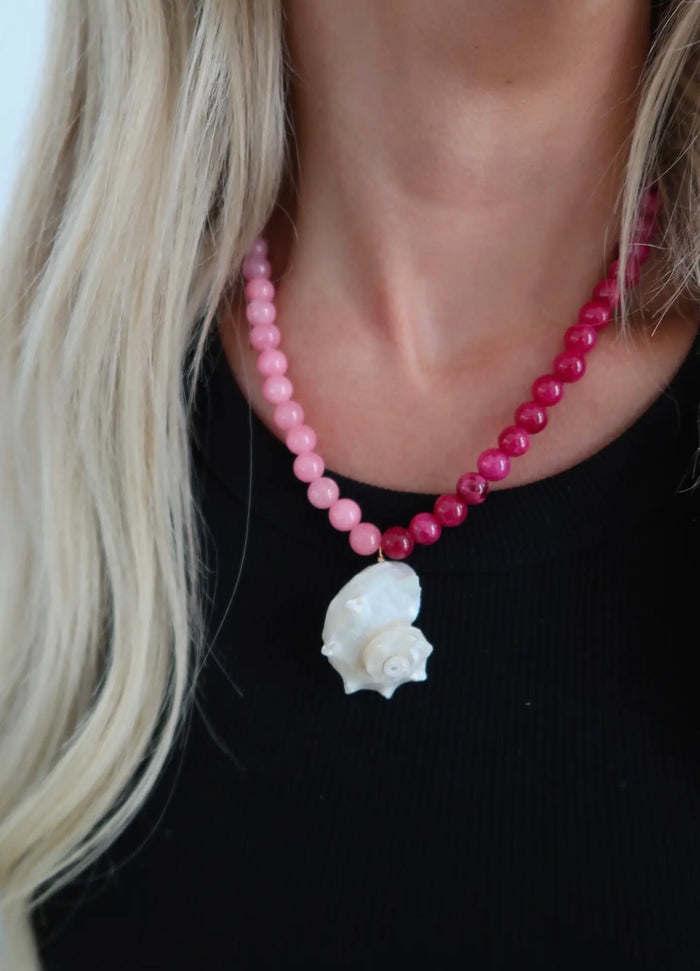 Pink Seashell Beaded Necklace
