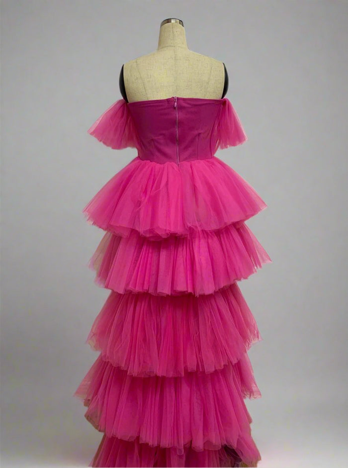 Puffy Coco Dress - High-Low Asymmetric Dress - Dimaz