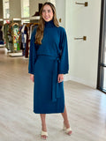 Ra7005 Teal Turtleneck Top