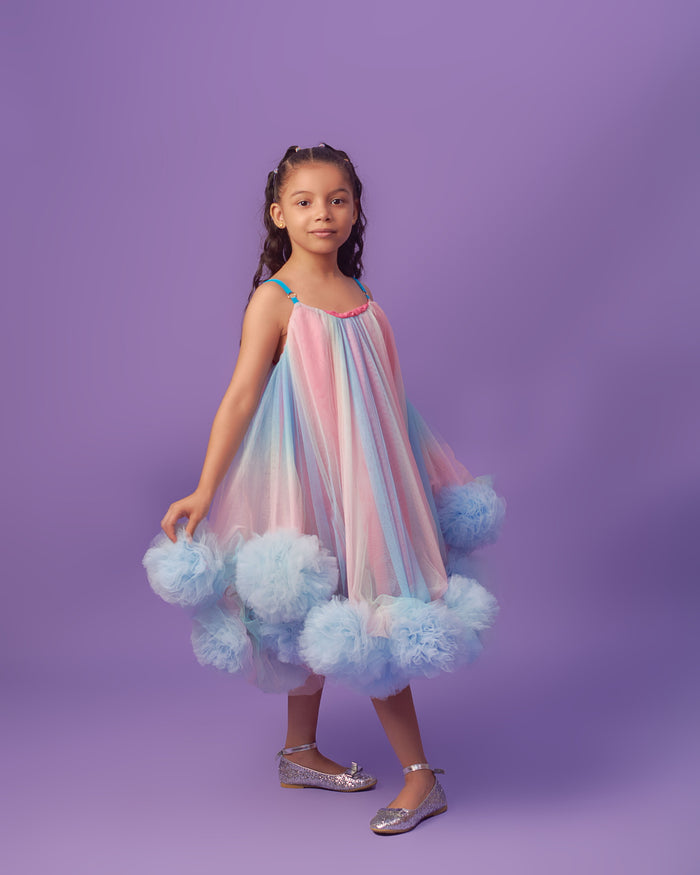 Rainbow Pop Dress - Colorful Tulle Dress for Girls - Dimaz