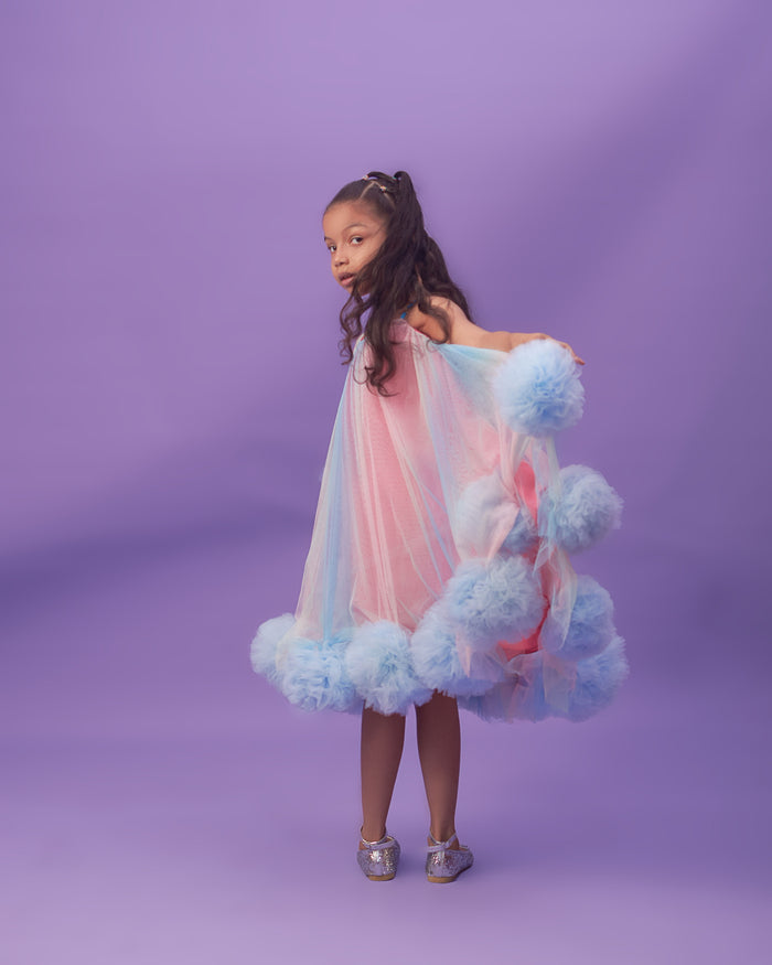 Rainbow Pop Dress - Colorful Tulle Dress for Girls - Dimaz
