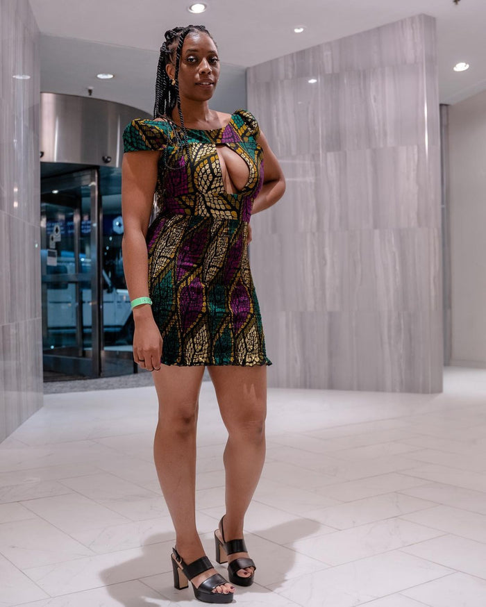 Rena Ankara Bust Cut-Out Dress - Dimaz