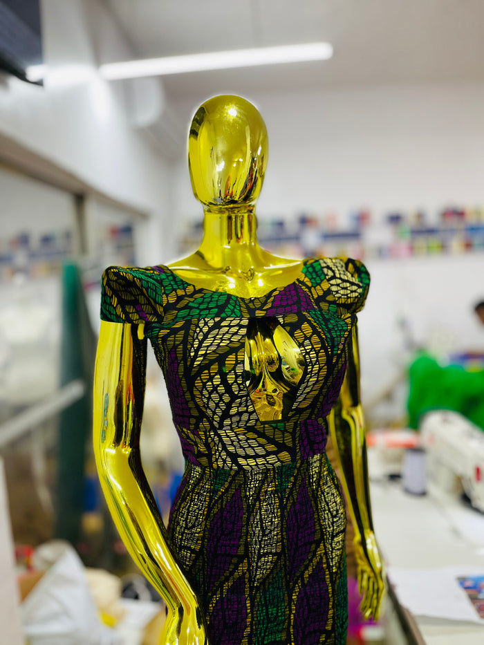 Rena Ankara Bust Cut-Out Dress - Dimaz