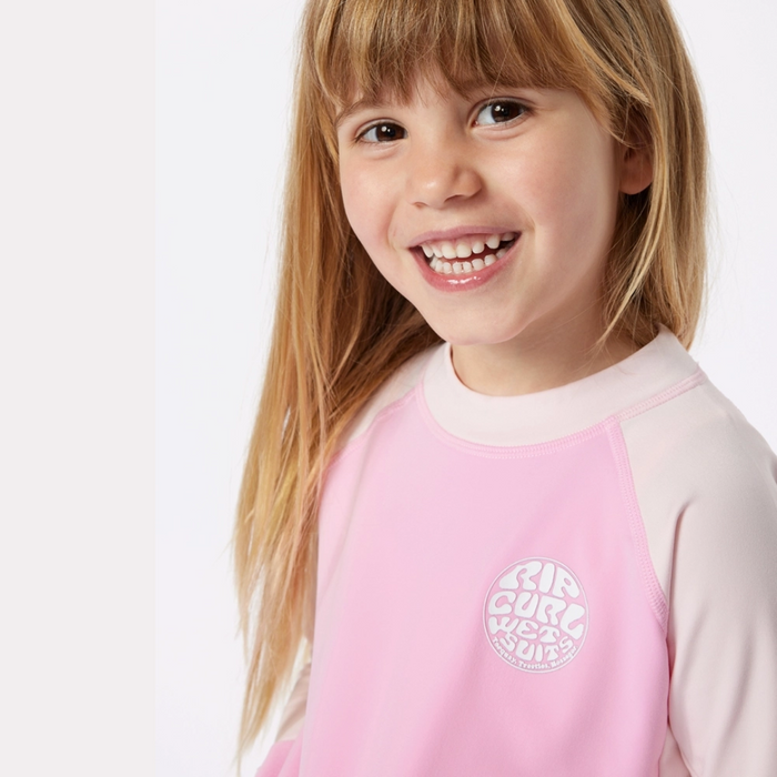 Ripcurl Lycra Kids Manga Comprida Proteção UV - Rosa Pink Gum