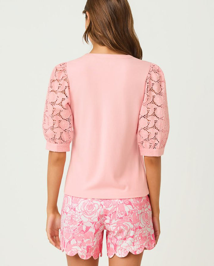 RONSON EYELET KNIT TOP