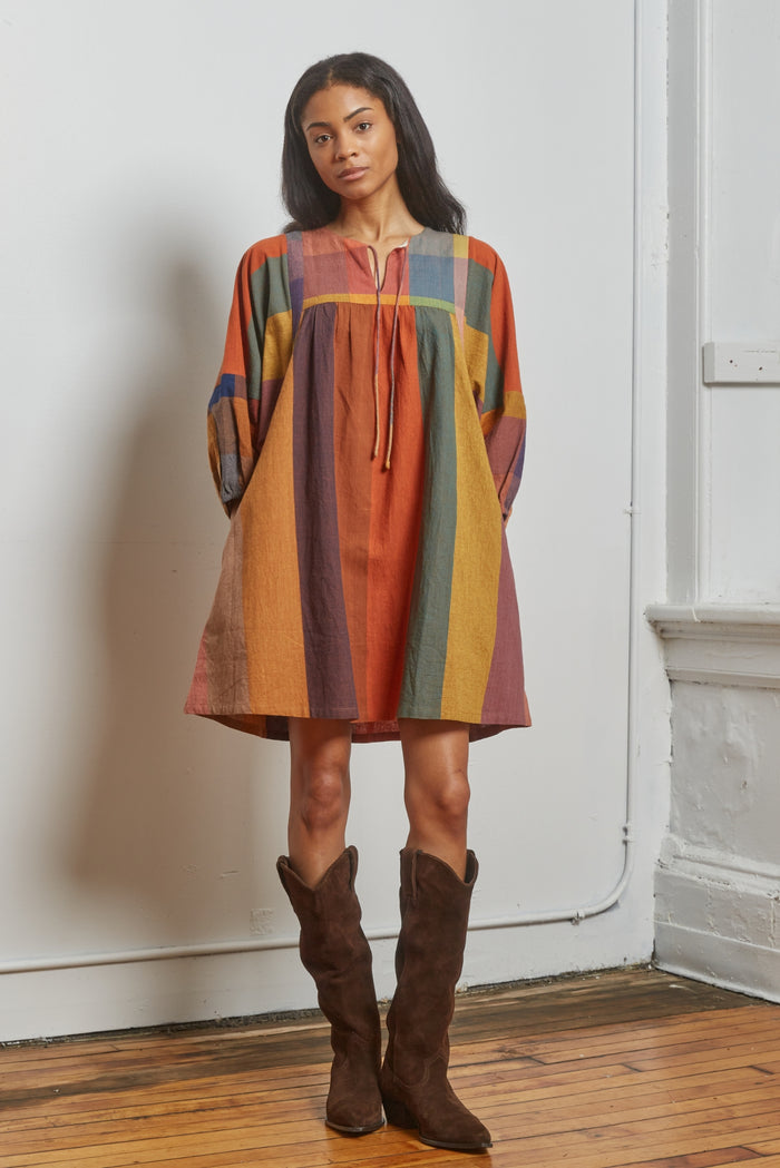 RORY DRESS | CONFETTI CHEX X STRIPES