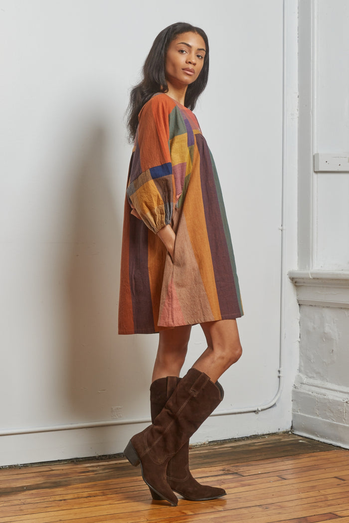 RORY DRESS | CONFETTI CHEX X STRIPES