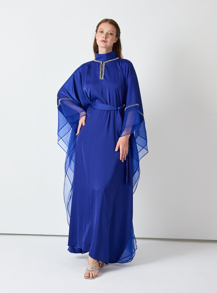 Royal Blue Embellished Kaftan - Store WF