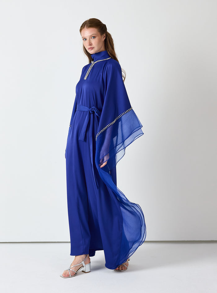 Royal Blue Embellished Kaftan - Store WF