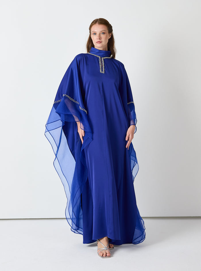 Royal Blue Embellished Kaftan - Store WF