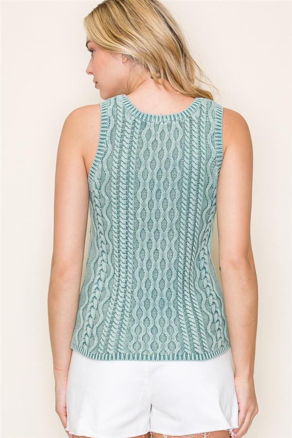 SCOOP NECK SWEATER TANK, JADE