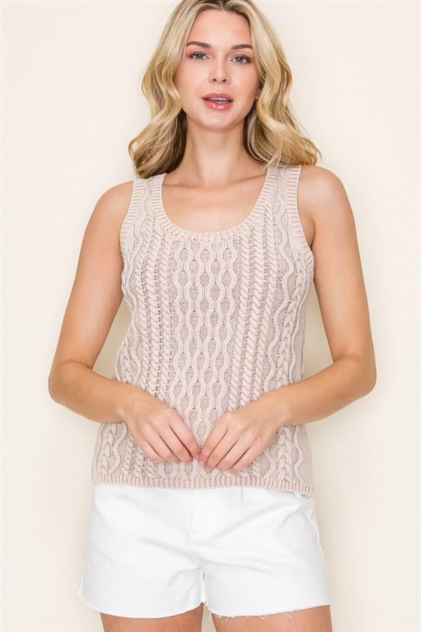 SCOOP NECK SWEATER TANK, OATMEAL