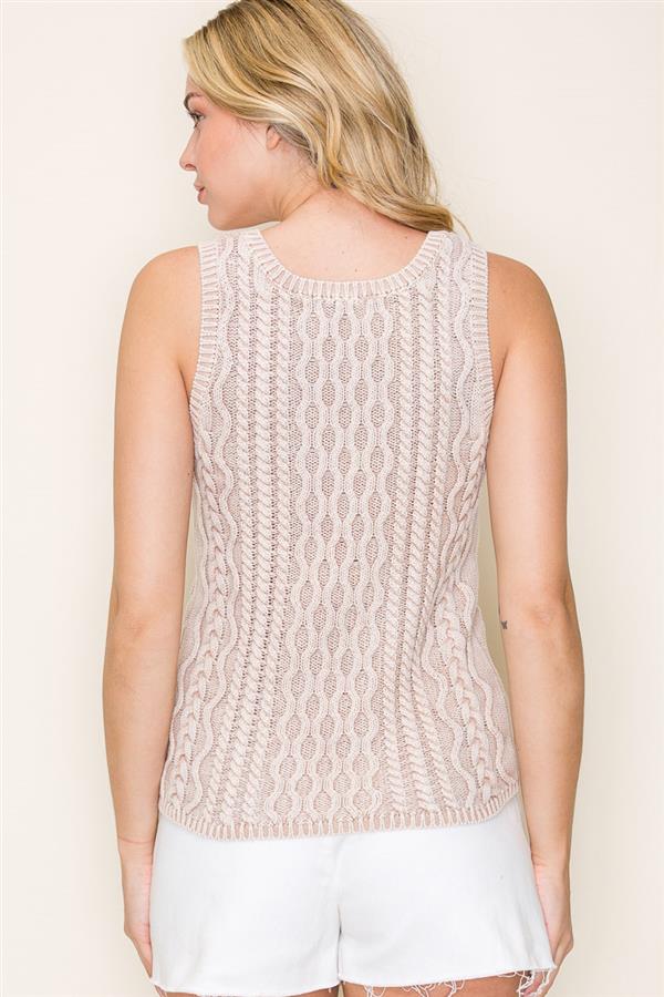 SCOOP NECK SWEATER TANK, OATMEAL