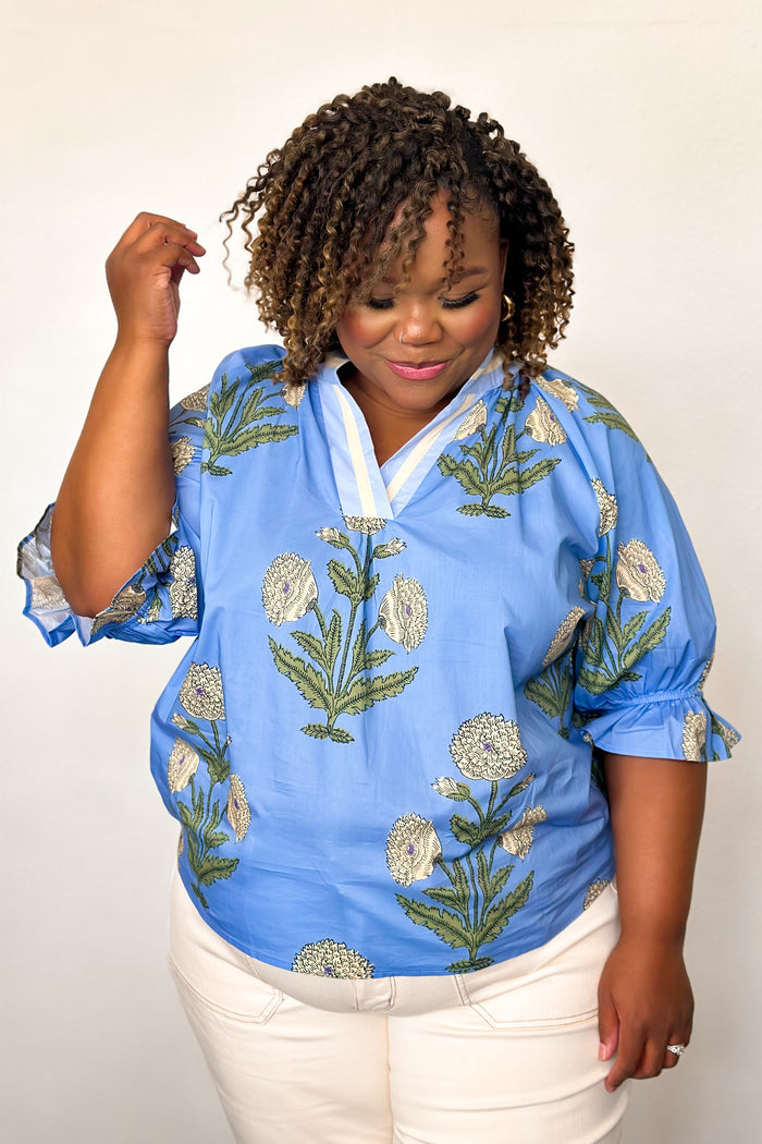Shine In Blue Blouse