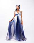 Sofia Dress - Blue and White Ombre Tulle Dress - Dimaz