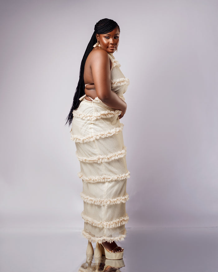 Soft Elegance Dress - Halter Neck Maxi Dress - Dimaz