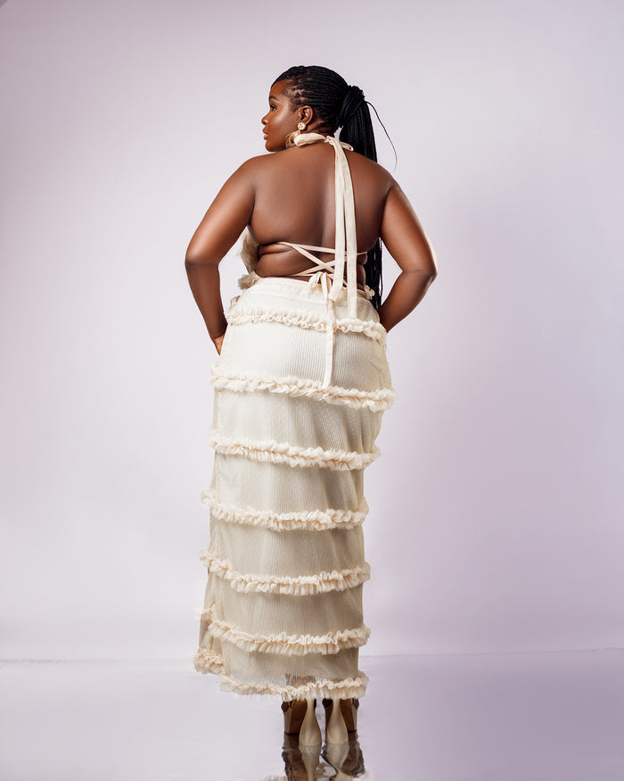 Soft Elegance Dress - Halter Neck Maxi Dress - Dimaz