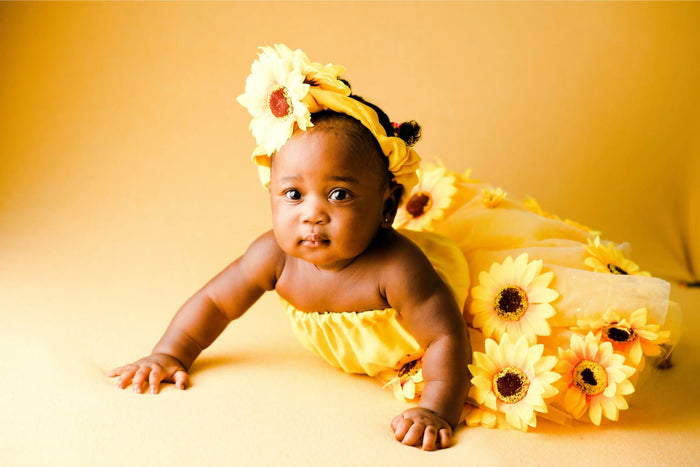Soraya Baby Sunflower Gown Set | First Birthday Outfit - Dimaz