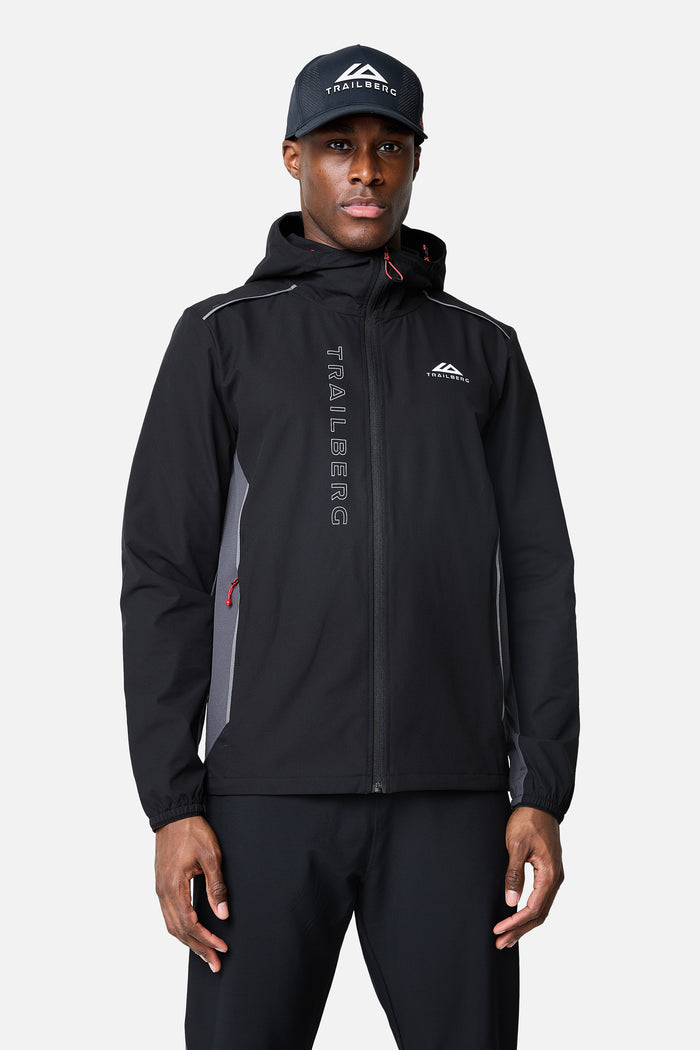 SS26 Triathlon Windbreaker - Black/Volcano Grey/Blazing Red