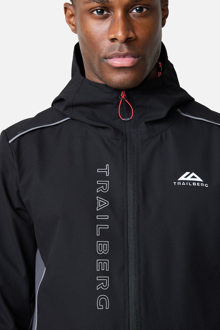 SS26 Triathlon Windbreaker - Black/Volcano Grey/Blazing Red