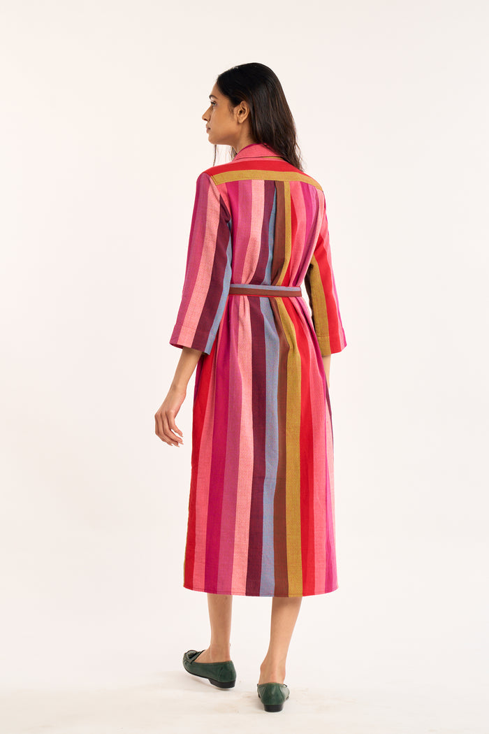 STELLA WRAP DRESS | MARGO	STRIPES