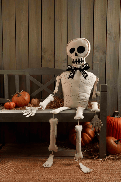 Stuffed Skeleton Bench Sitter