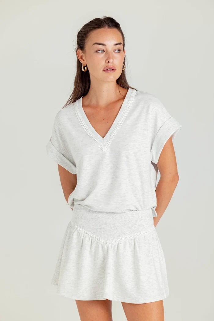 Su079 Pull On Skort - Light Grey