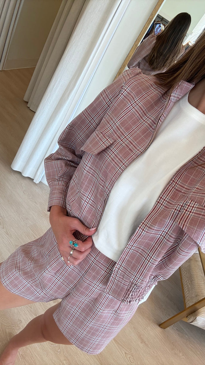 Su190 Pink Plaid Jacket