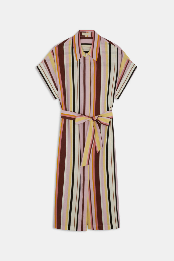 Su3005 Rose Stripe Maxi Dress