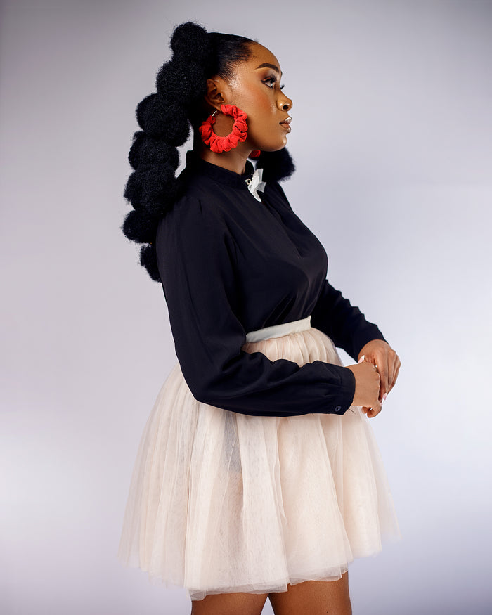Sugar Cloud Skirt - Flirty Tulle Wrap Mini Skirt - Dimaz