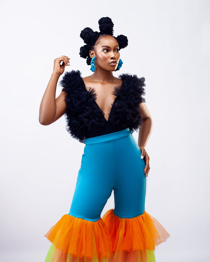 Sugar Rush Pants - Colorful Ruffled Tulle Pants - Dimaz