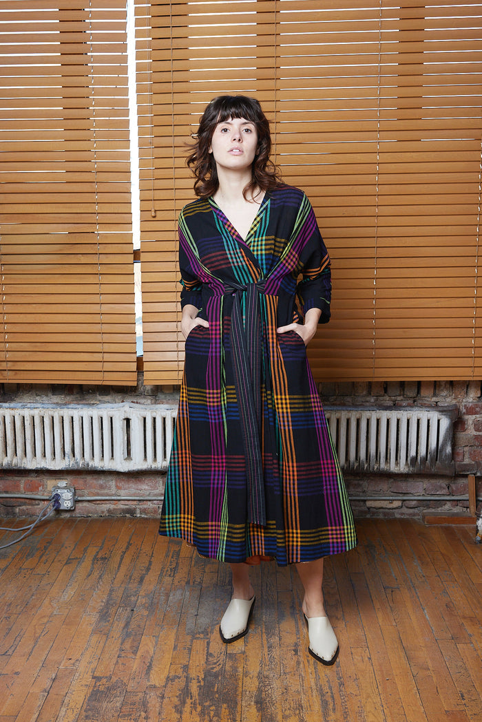 TARA WRAP DRESS | FIREFLY CHEX