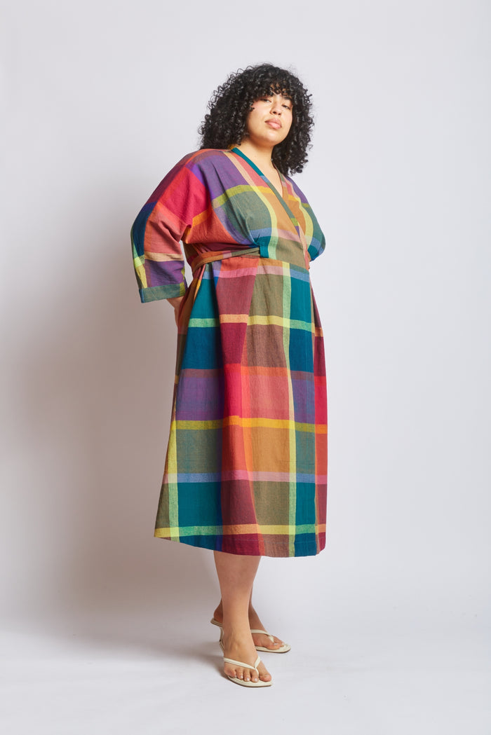 TARA WRAP DRESS | MADRAS CHEX