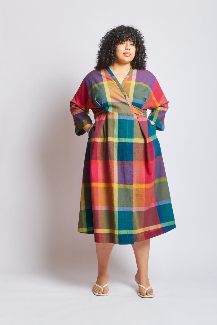 TARA WRAP DRESS | MADRAS CHEX