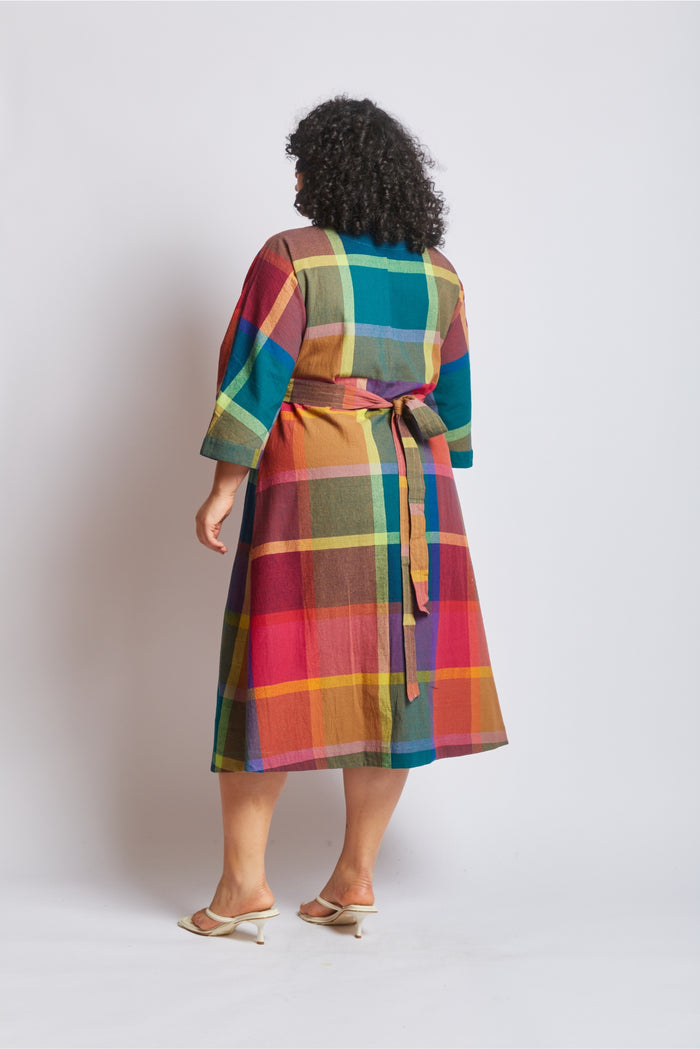 TARA WRAP DRESS | MADRAS CHEX