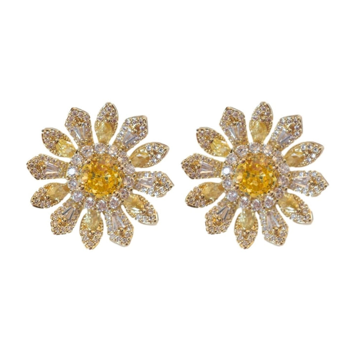 TUSCAN SUN CANARY BLOOM STATEMENT STUDS
