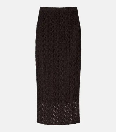 Vemia Black Lace Midi Skirt